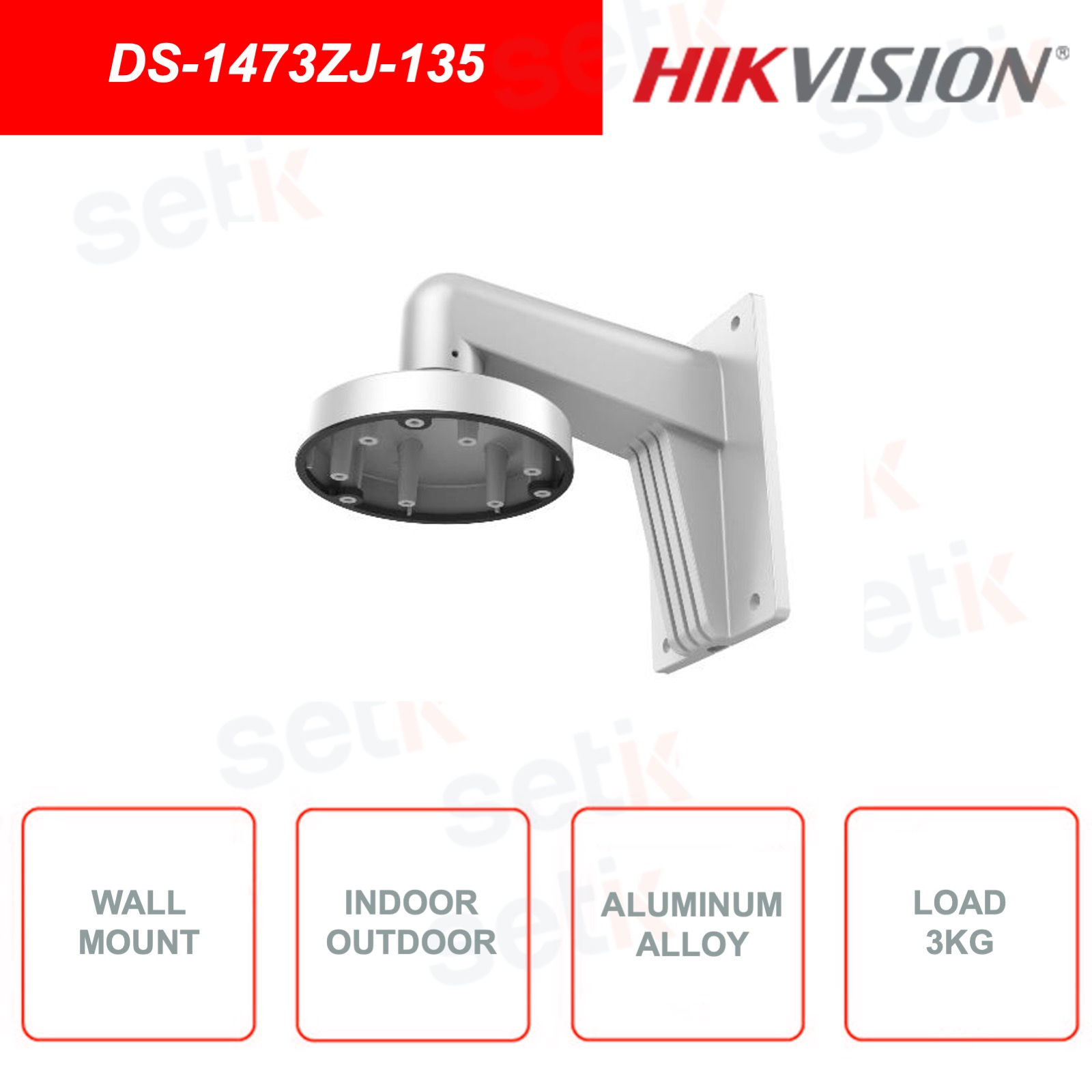 Ds Zj Wall Bracket For Hikvision Dome Cameras With Cable Hole