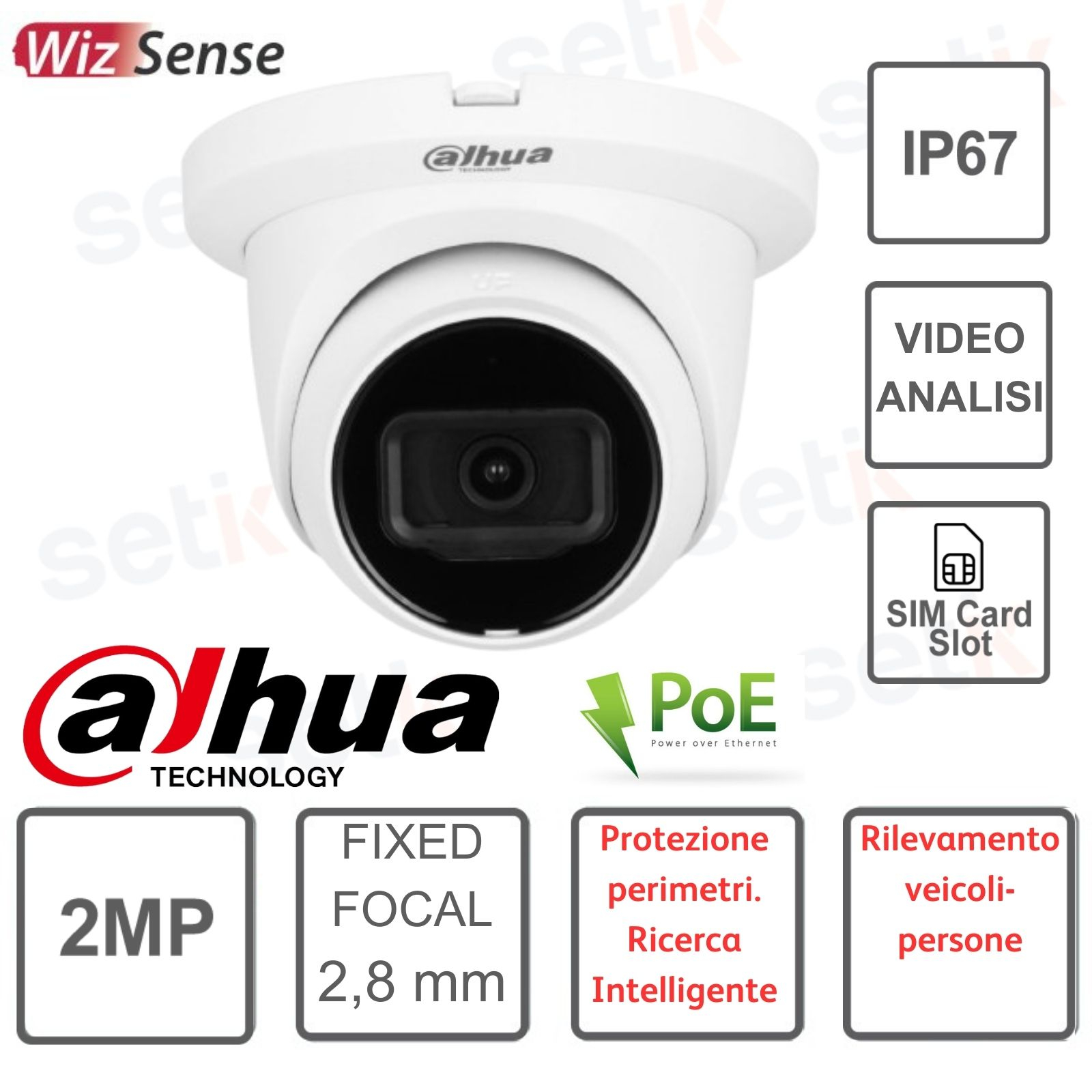 IPC HDW2241TM S POE ONVIF Eyeball 2MP IP Camera 2 8mm Video