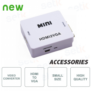 Mini Convertisseur Signal Vidéo de HDMI à VGA - Setik