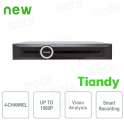 NVR 4 Canali 1080P 1HDD Video Analisi e Smart Recording - Tiandy