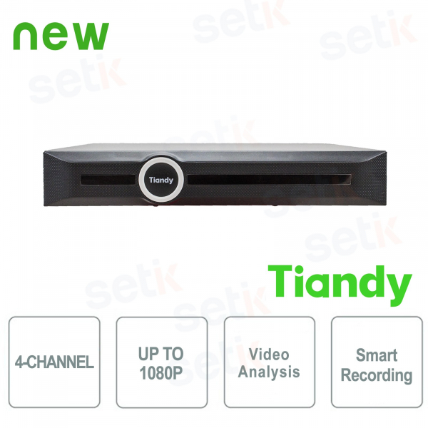 Analyse vidéo NVR 4 canaux 1080P 1HDD et enregistrement intelligent - Tiandy