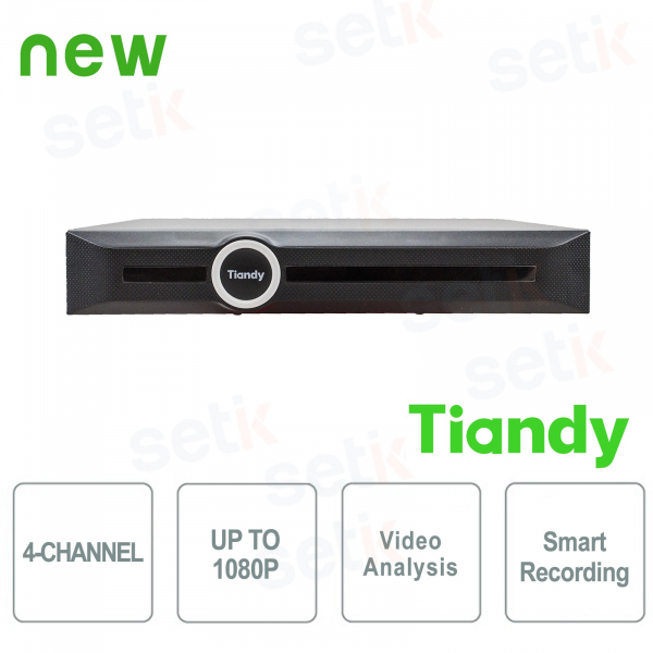 NVR 4 Channel 1080P 1HDD Video Analysis and Smart Recording - Tiandy