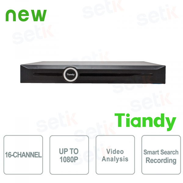 NVR 16 Canaux 1080P 2HDD Analyse vidéo et Smart Search & Enregistrement - Tiandy