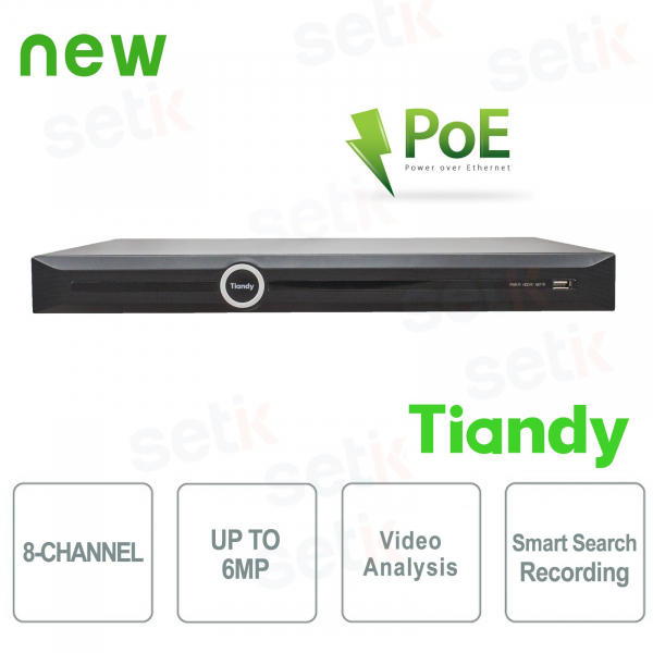 NVR 8-Channel 6MPX PoE Video Analysis  - Tiandy