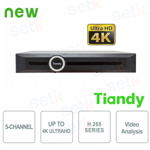 NVR 5 Canaux 4K ULTRA-HD H.265 Analyse vidéo Smart Search&Recording - Tiandy
