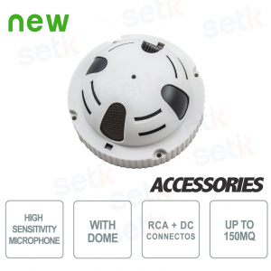 Umweltmikrofon mit Dome - RCA + DC - Hohe Empfindlichkeit 150MQ - Setik