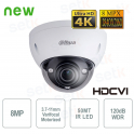 Telecamera Dome 4K 8MP con Ottica 3.7-11mm, Zoom 3x e IR 100m - Dahua
