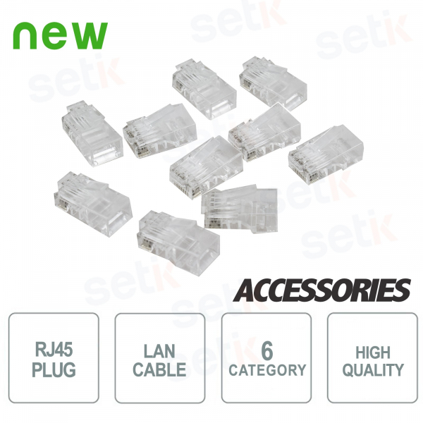 10x RJ45 PLUG connectors for CAT6 lan cables - SETIK