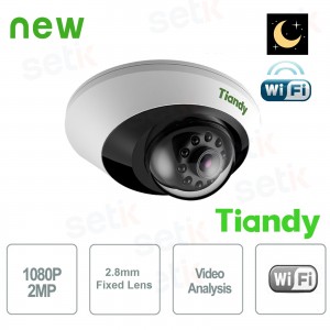 WiFi Dome IP Camera 2MP Starlight 2.8mm CableFree IVS WDR - Tiandy
