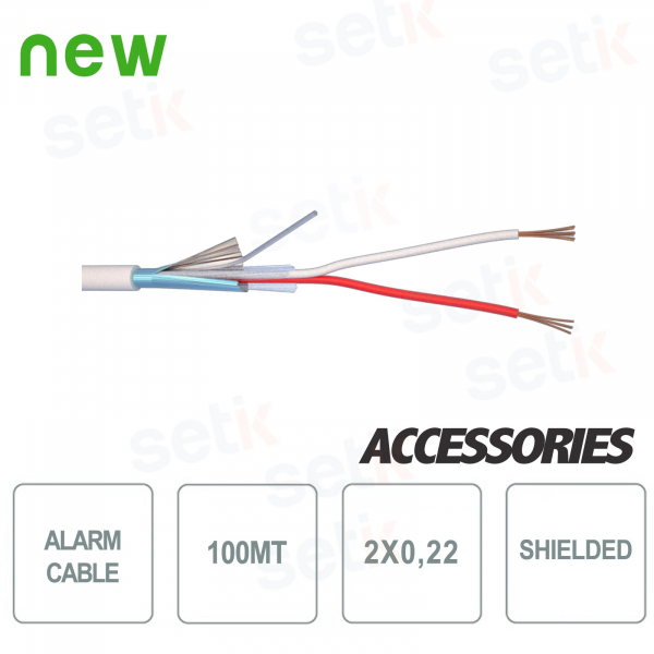 100mt 2X0,22 alarm cable skein - Setik
