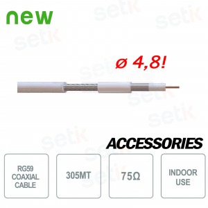 Mini câble coaxial RG59 305 mètres  75OHM - Setik