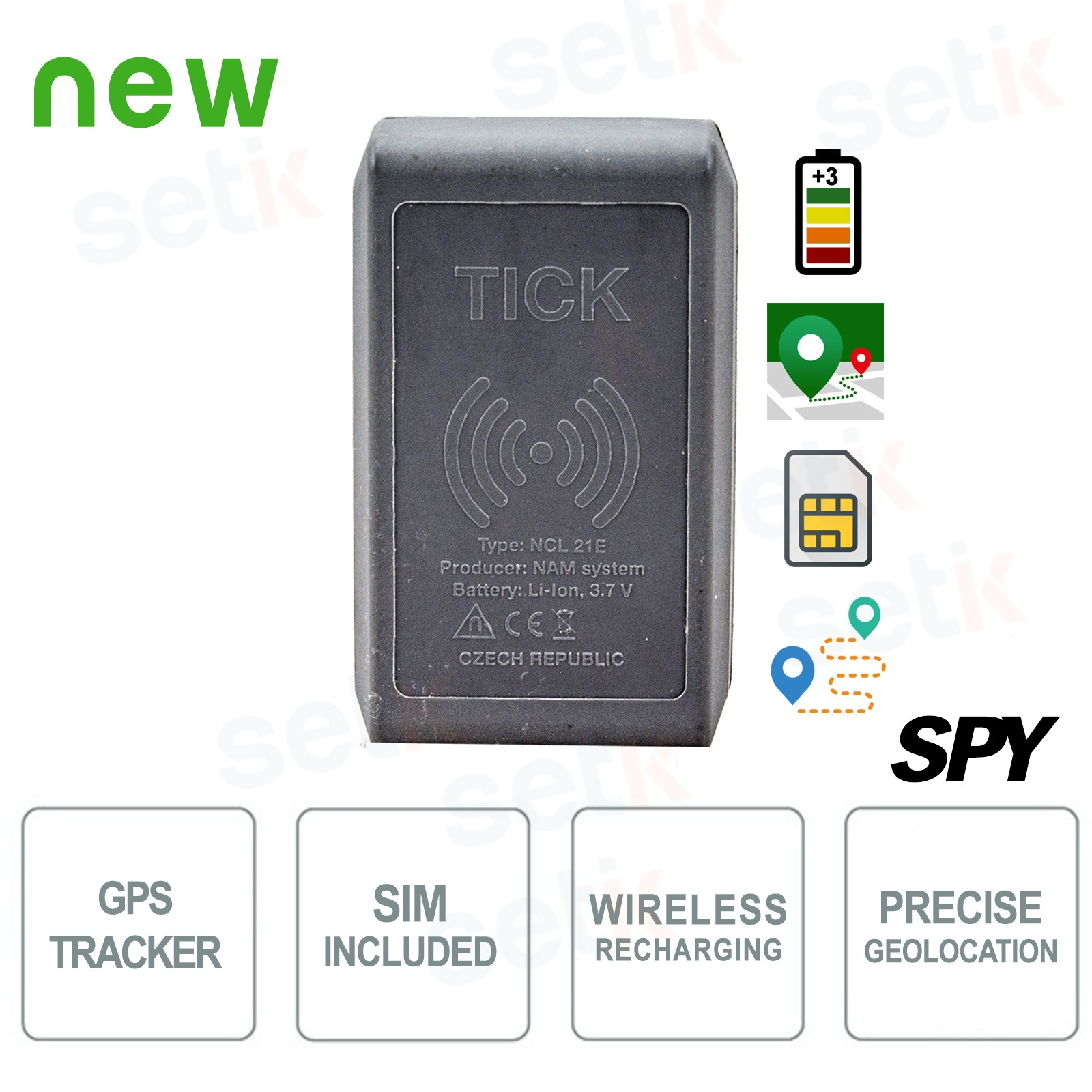 TICKTRACKER - Rastreador GPS Sim GSM GPRS - Setik 