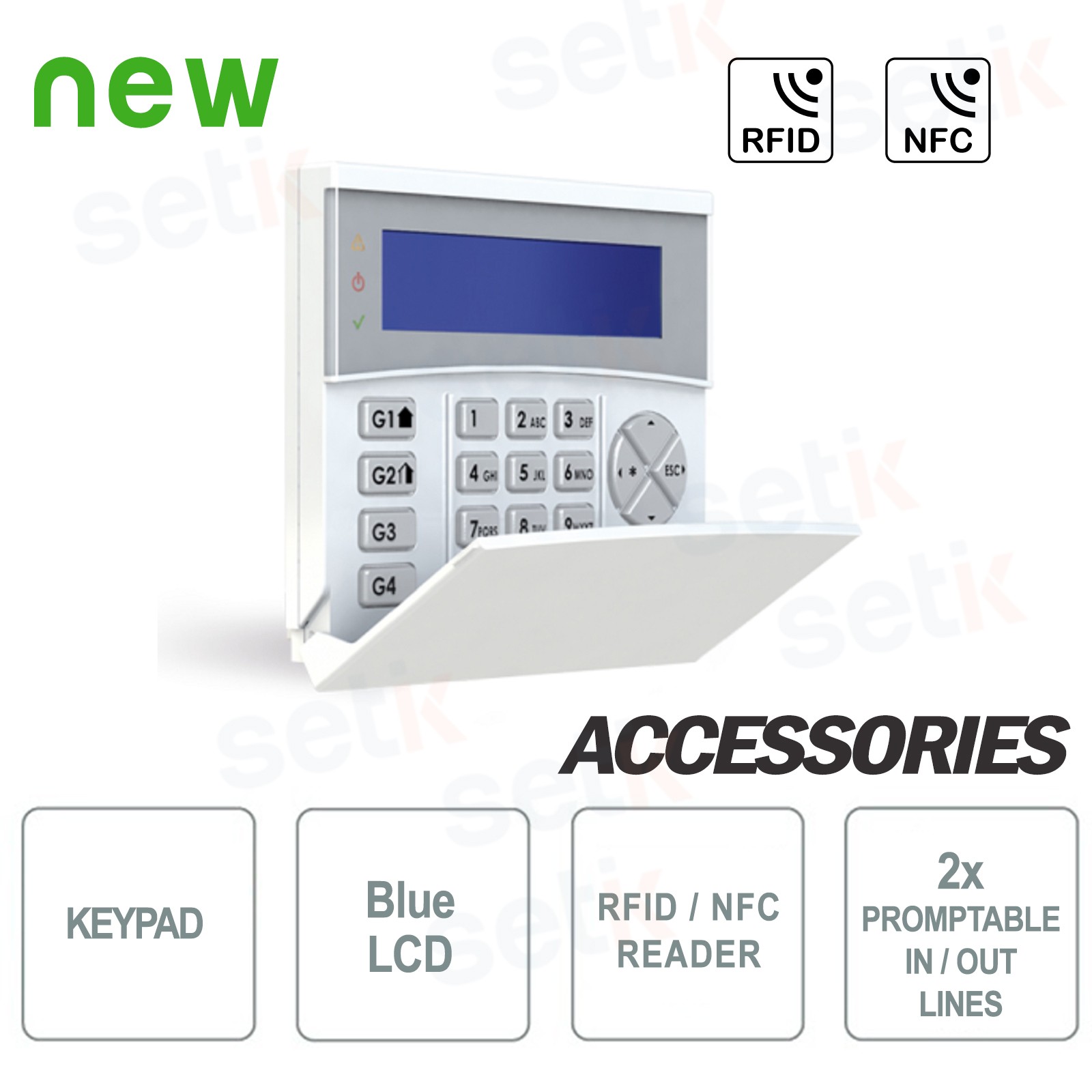 K-LCD BLUE TAG - Tastiera AMC LCD BLUE RFID / NFC 