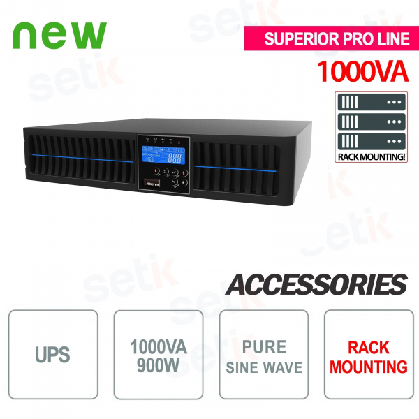 Unterbrechungsfreie Stromversorgung USV 1000VA 900W RACK - Superior Pro