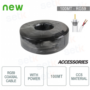 100 Meter Coaxial Cable RG59 CCS Video Power Skein