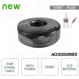 RG59 Coaxial cable Skein 100MT ccs + Power