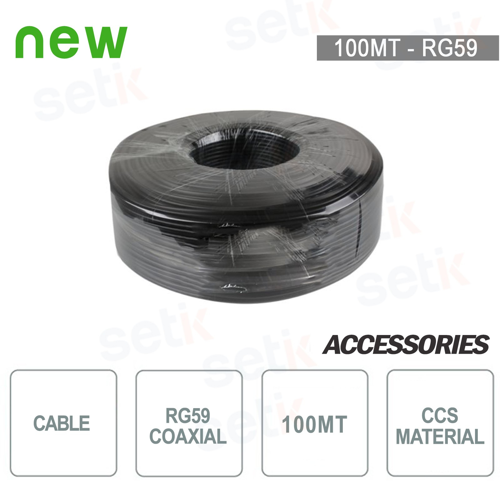 Cavo Videosorveglianza 100 Metri Cavo Combinato RG59 Coassiale Alimentazione 100 Metri - Per Videosorveglianza CCTV, Nuovo Dahua DVR - Foto 6