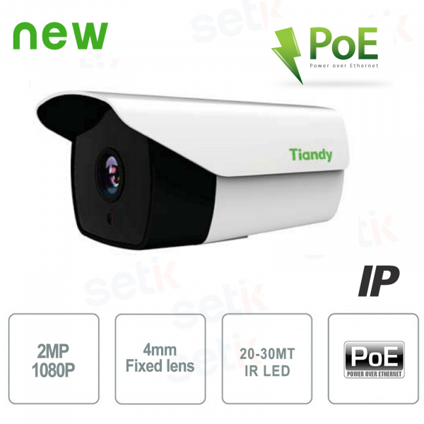IP Camera Bullet 2MP 4mm IP67 20MT PoE - Tiandy