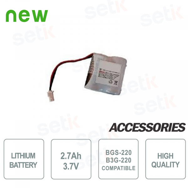 Batterie au lithium 2.7Ah - 3.7V pour BGS-220/B3G-220 Bentel