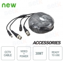 30MT Video Power Cable for CCTV