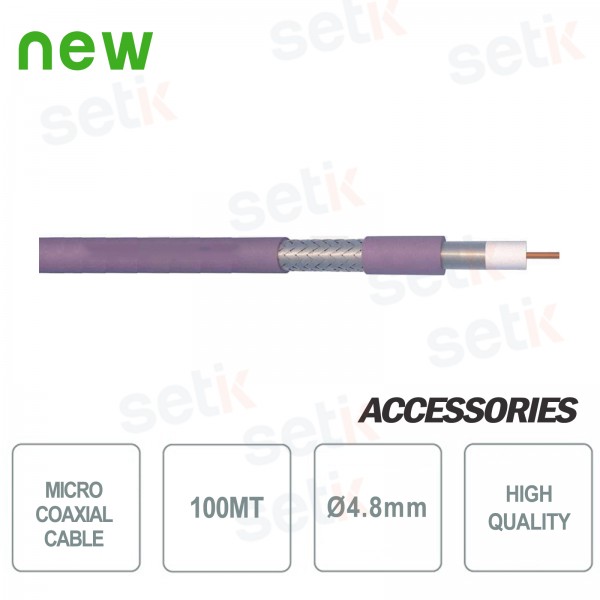 Micro câble coaxial HD 100Mètresø4.8 LSZH - Setik