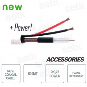 Coaxial Cable Coil 500MT RG59 + 2X0,75 - Setik