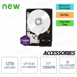HD 12TB Purple Version Hard Disk - High Quality - Audio / Video - Western Digital