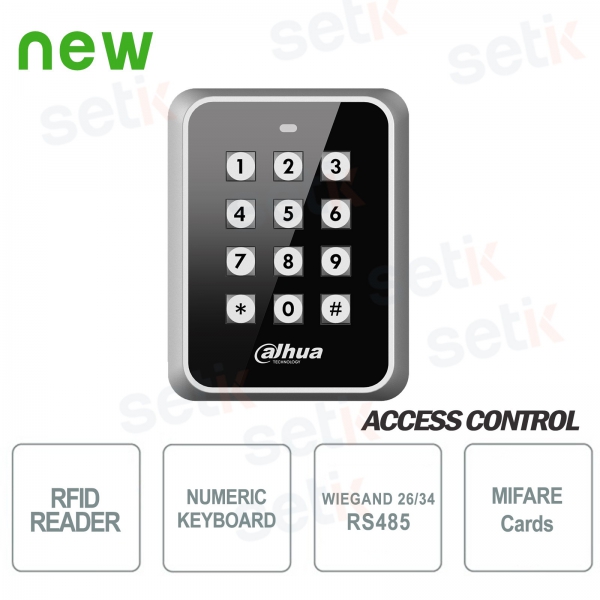 Lecteur RFID MiIFARE RS485 Wiegand avec clavier - Dahua