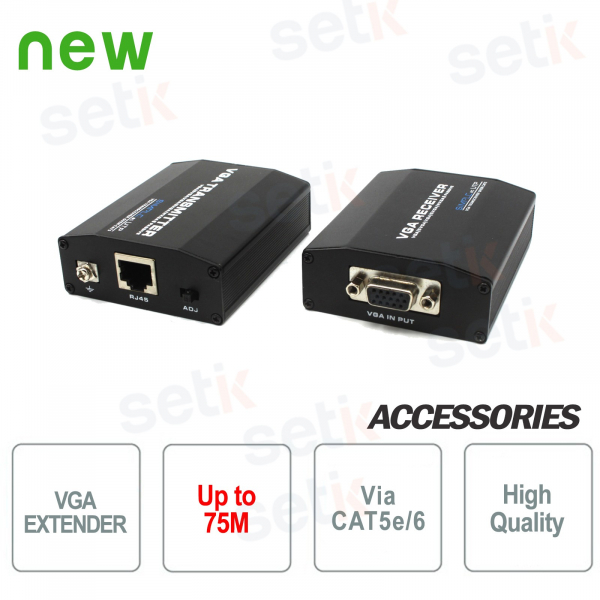 Extender VGA LAN Converter auf CAT5E / CAT6 75M Dahua-Kabel