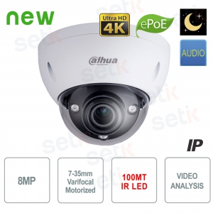 IP Camera ONVIF® PoE 8 MP 4K IR 7-35mm Starlight WDR Dahua