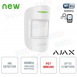 Ajax MotionProtect Jeweller Bianco – Sensore PIR Wireless da Interno