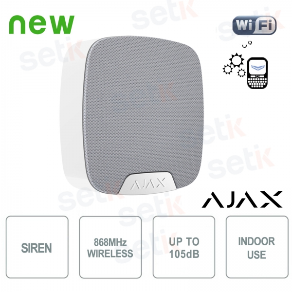 Ajax HomeSiren Jeweller White: Powerful and Reliable Indoor Wireless Siren for Advanced Security Systems