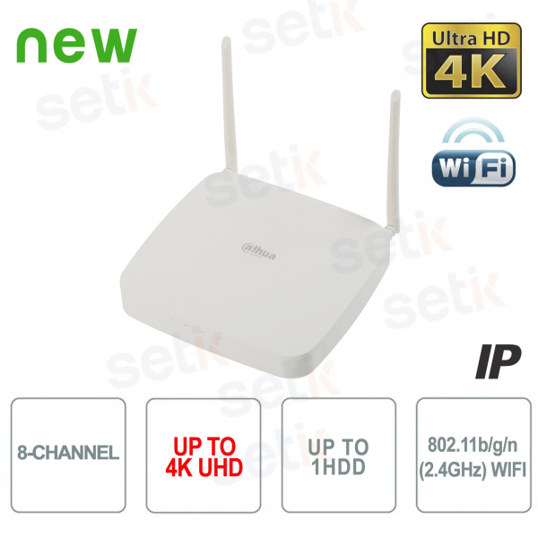 NVR 8 Kanäle IP WIFI Dahua 4K 8 MP 80 Mbit / s H.265