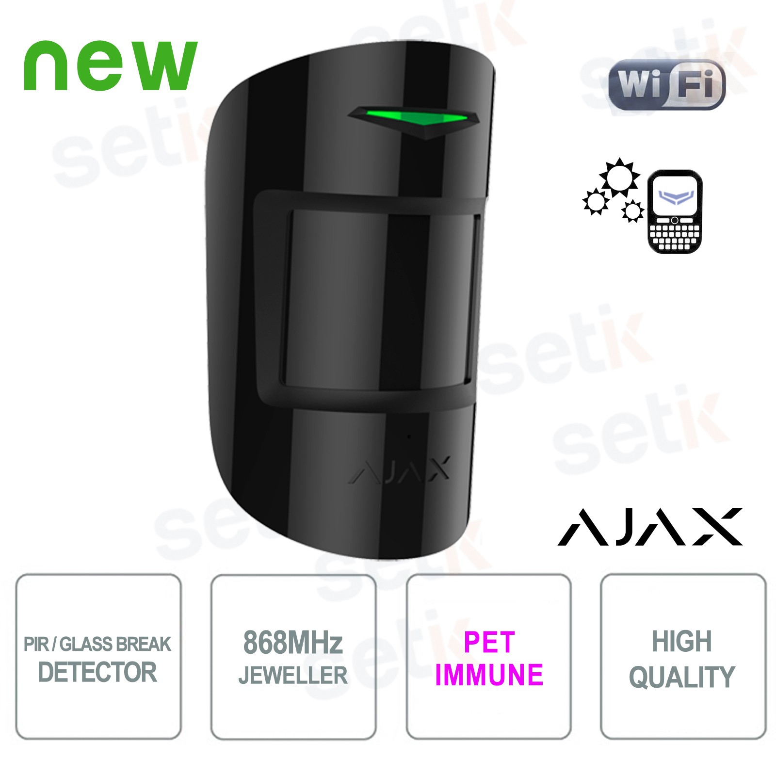 38096.06.BL1 Ajax Motion and glass breakage sensor 868MHz Pet Immune