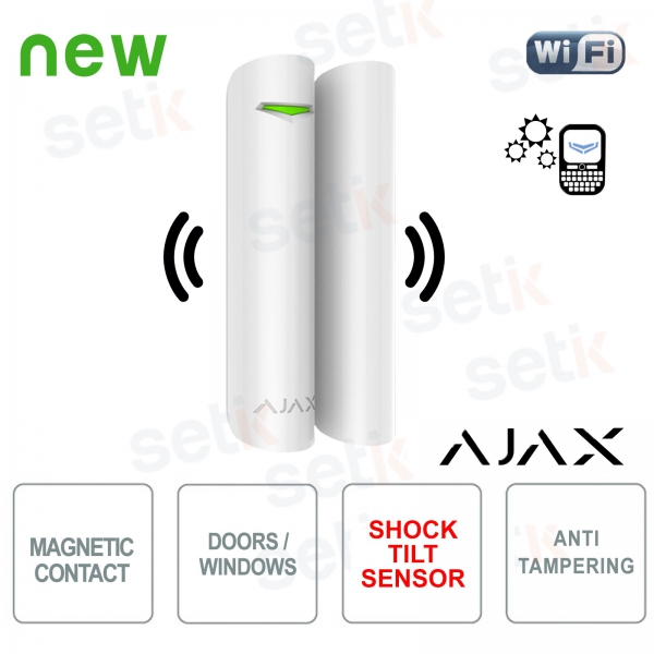 Contact magnétique de porte/fenêtre Ajax avec détecteur de vibration/inclinaison 868Mhz