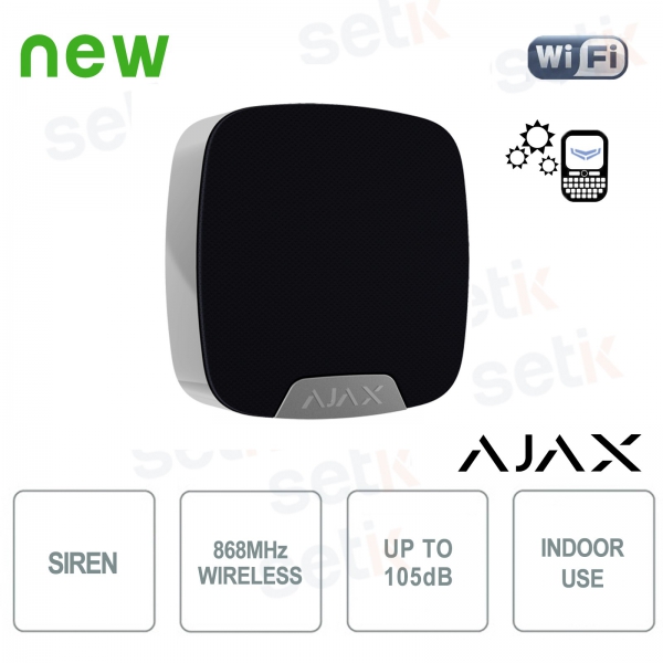 Ajax HomeSiren Jeweller Black: Powerful and Reliable Indoor Wireless Siren for Advanced Security Systems