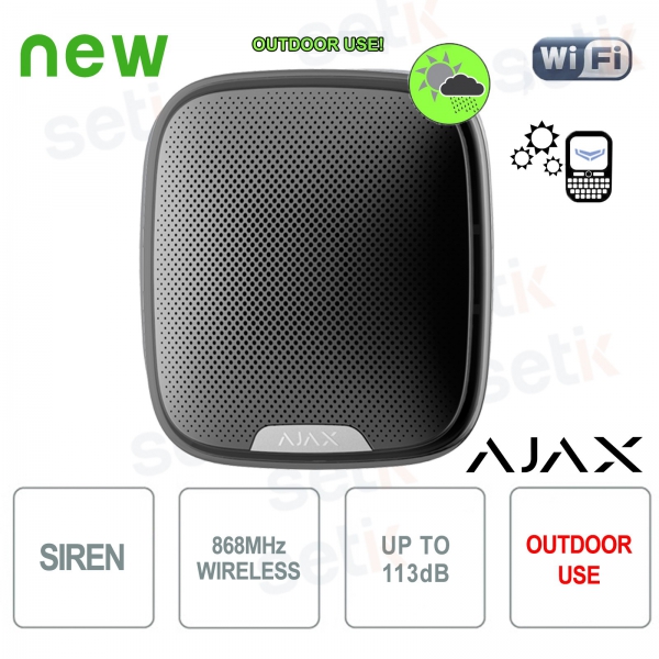 Ajax Wireless externe Alarmsirene 868MHz Schwarz