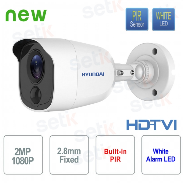 Hyundai 2 MP HDTVI Bullet 2.8 mm video surveillance camera with integrated PIR
