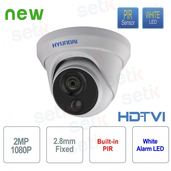 Telecamera Videosorveglianza Hyundai 2 MP HDTVI Dome 2.8 mm con PIR integrato