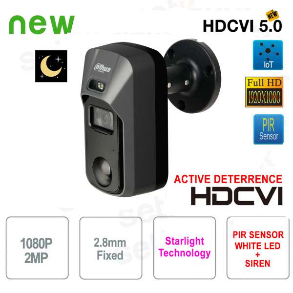Dahua HD CVI 2MP 2.8mm PIR Active Deterrence Starlight camera