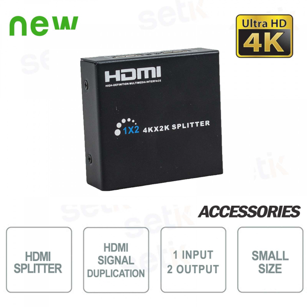 Divisor HD 4K HDMI 1x2 1 entrada 2 salida PFM701-4K - S