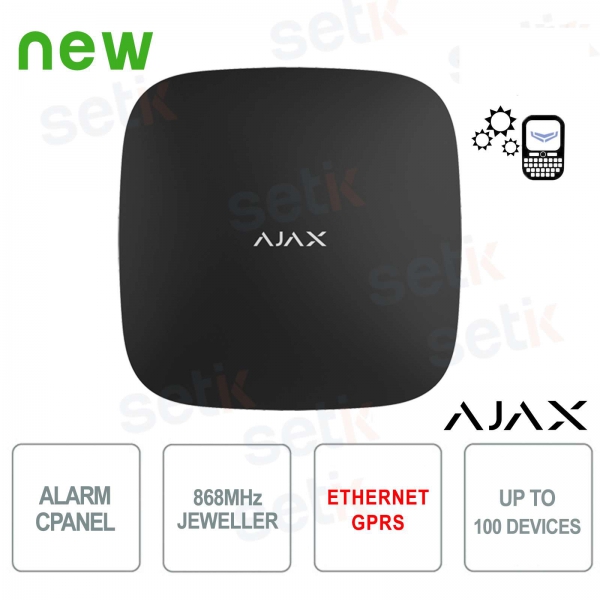 Panel de control de alarma Ajax HUB GPRS / LAN 868MHz Versión negra