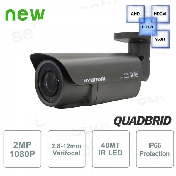 Cámara de videovigilancia Hyundai 2 MP 4 en 1 2.8-12 mm IR gris os