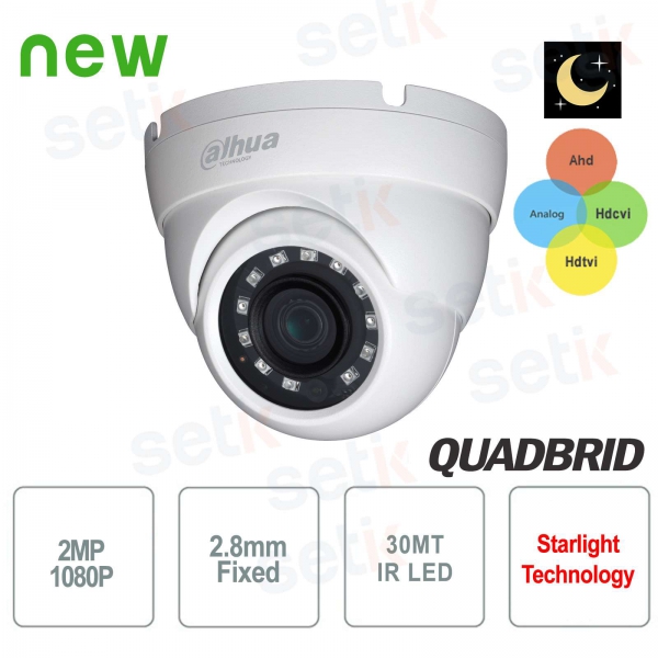 Dahua 2 MP Hybrid 4in1 AHD Video Surveillance Camera 12 IR LEDs 2.8 MM Starlight