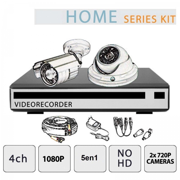 4-Channel 1080P Video Surveillance Kit 2 No Hd Cameras - Home Series - Setik