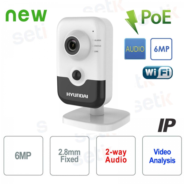 Caméra IP sans fil audio IR 6MP ONVIF® PoE 2,8 mm