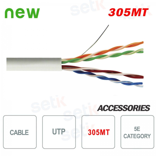 Cable Ethernet Red 305 metros CCA 5E UTP Bobina RJ45 LAN Internet