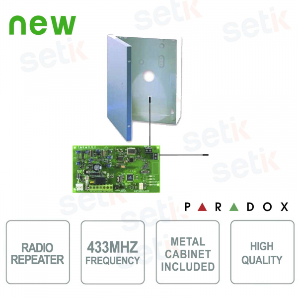 433 MHz Ripetitore Radio per rilevatori e accessori senza fili - Paradox
