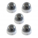 5x CCTV Caméras Factice Dome Interieur Fausse LED Rouge Vidéo Surveillance Sécurité.