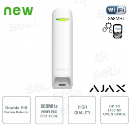 Ajax MotionProtect Curtain Jeweller White: High-Precision 15m IR Curtain Sensor